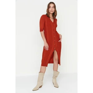 Trendyol Tile Button Detailed Long Knitwear Dress