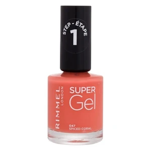 Rimmel Super Gel gelový lak na nehty bez užití UV/LED lampy odstín 047 Spiced Coral 12 ml