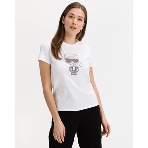 Koszulka damska Karl Lagerfeld Ikonik Rhinestone Karl T-Shirt 210W1726 100