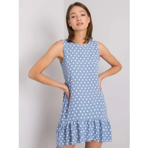 RUE PARIS Ladies' blue dress with polka dots