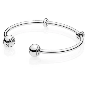 Pandora Pevný stříbrný náramek na přívěsky 596477 16 cm