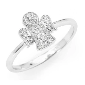 Amen Originálne strieborný prsteň so zirkónmi Angels RA 50 mm