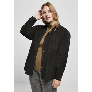 Ladies Corduroy Oversized Shirt Black