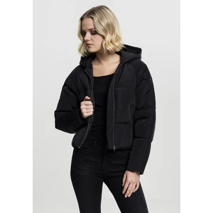 Ladies Hooded Oversized Puffer Jacket black