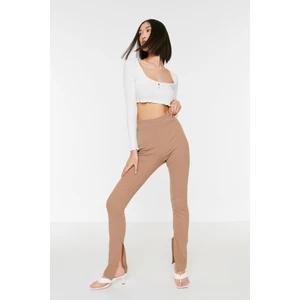 Trendyol Mink Slit Detailed Knitted Leggings