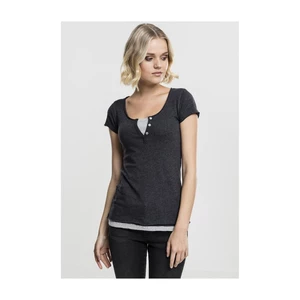Ladies Two-Colored T-Shirt cha/gry