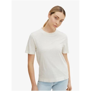 Krémové dámské basic tričko Tom Tailor - Dámské