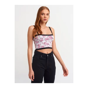 Dilvin Crop Top - Rosa - Geblümt