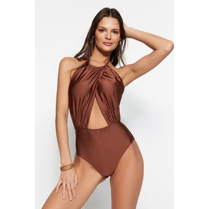 Trendyol Swimsuit - Brown - Plain