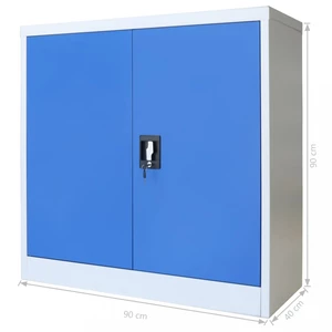 Kancelářská skříň šedá / modrá Dekorhome 90x40x90 cm,Kancelářská skříň šedá / modrá Dekorhome 90x40x90 cm