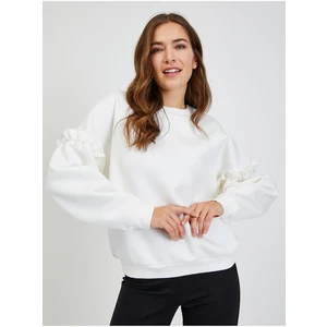 White Women's Oversize Sweatshirt with Balloon Sleeves ORSAY - Women