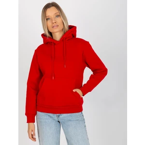 RUE PARIS red basic kangaroo sweatshirt