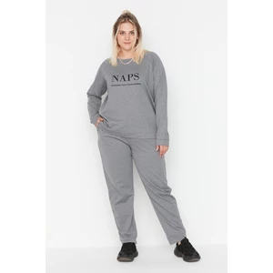 Trendyol Curve Gray Knitted Pajama Set