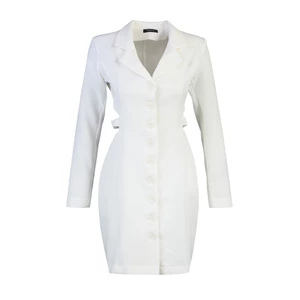 Trendyol Limited Edition Ecru Mini Woven Cut Out Detailed Jacket Dress