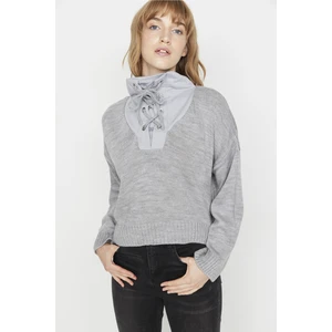 Trendyol Sweater - Gray - Regular fit