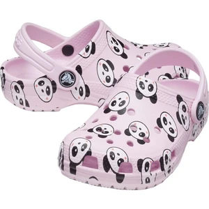 Crocs Kids' Classic Panda Print Clog Ballerina Pink 24-25