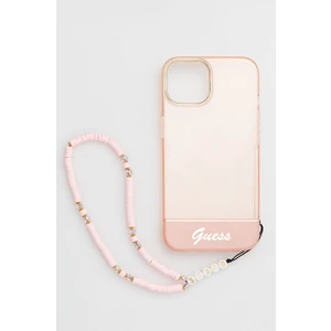 Zadní kryt Guess PC/TPU Camera Outline Translucent s Poutkem pro Apple iPhone 14, růžová