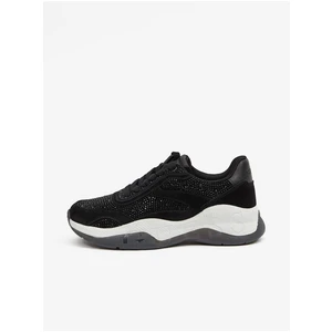 Black Women's Platform Sneakers with Guess Kinlee Leather Details - Women