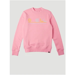 ONeill Pink Girl Patterned Sweatshirt O'Neill All Year Crew - Girls