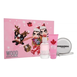 Dsquared2 Wood dárková kazeta toaletní voda 100 ml + sprchový gel 100 ml + peněženka pro ženy