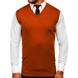 Oranžový pánský svetr bez rukávů Bolf 2500