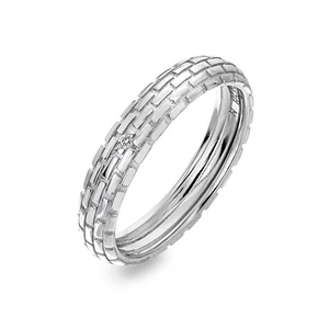 Hot Diamonds Moderní stříbrný prsten s diamantem Woven DR234 54 mm