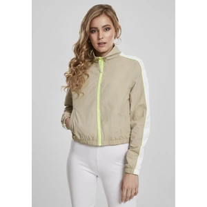Ladies Short Piped Track Jacket Concrete/electriclime