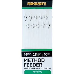 Mikbaits method feeder návazce s nekonečnou zarážkou 10ks - velikost 14