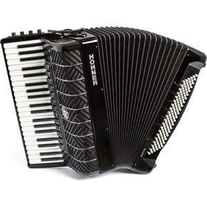 Hohner Mattia IV 120 CR Gun Black/White Key Billentyűs harmonika