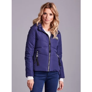 Transitional jacket with a hood, dark blue