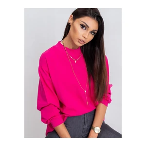 Basic fuchsia cotton sweatshirt