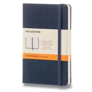 Moleskine - zápisník - linkovaný, modrý S