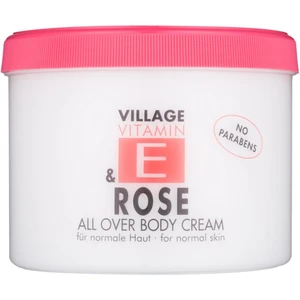 Village Vitamin E Rose tělový krém bez parabenů 500 ml