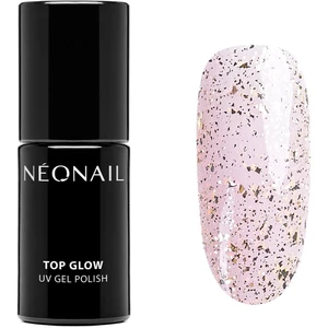 NeoNail Top Glow vrchní lak na nehty s použitím UV/LED lampy odstín Gold Flakes 7,2 ml