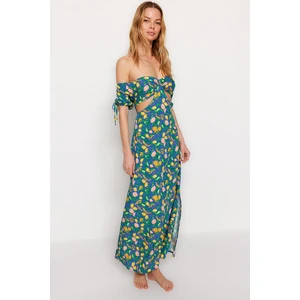 Trendyol Fruit Patterned Maxi Woven Beach Dress