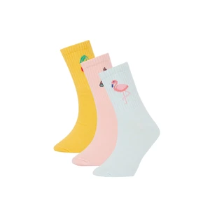 DEFACTO Girls' Cotton 3 Pack Long Socks