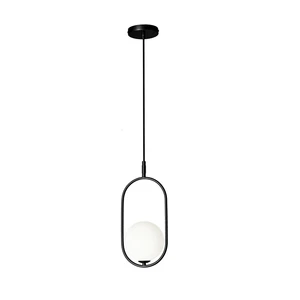 Czarna lampa wisząca ze szklanym kloszem 18.5x15 cm Cordel – Candellux Lighting