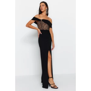 Trendyol Black Double Breasted Evening Dress