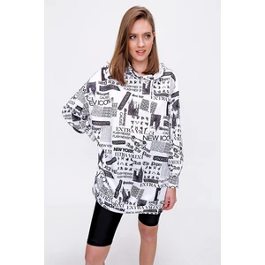Bigdart 4125 White Oversized Sweat Dress