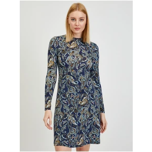 Dark blue lady patterned dress ORSAY - Women