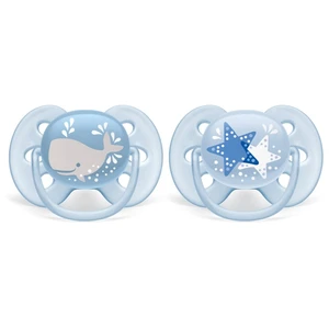 AVENT Dudlíky  6-18 m Ultra Soft Star, Boy - granát