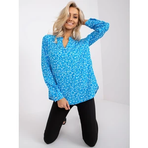 Loose blue blouse with Inesa print