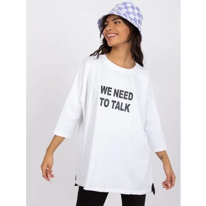 White blouse with Olivia RUE PARIS inscriptions