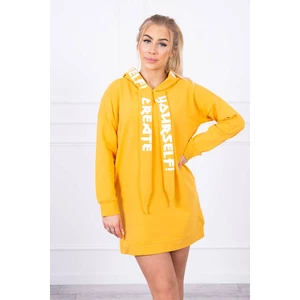 Dress with hood Oversize mustard