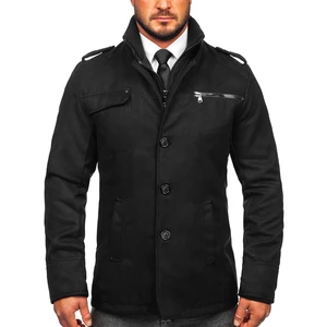 Černý pánský kabát Bolf 8856