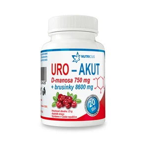 Doplněk stravy URO Akut Manosa + Brusinky Nutricius (20 tablet)