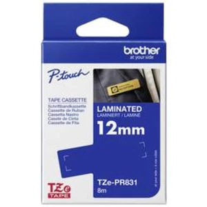 Brother TZ-PR831 / TZe-PR831, 12mm x 8m, černý tisk / zlatý podklad, originální páska