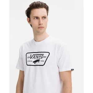 White Men's T-Shirt with Vans Print - Men's