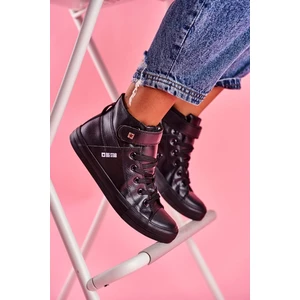 Women's Leather High Sneakers BIG STAR V274542 Black