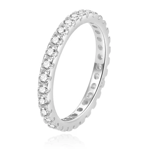 Beneto Nádherný stříbrný prsten se zirkony AGG369 52 mm